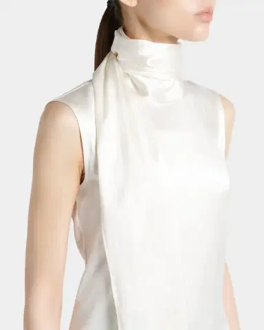 Bottega Veneta Scarf-Neck Satin Sleeveless Top | Thumbnail 5 Bottega Veneta Scarf-Neck Satin Sleeveless Top | Thumbnail 5