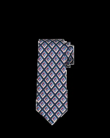 Kiton Men's Geometric Diamond-Print Silk Sevenfold Tie | Thumbnail 2 Kiton Men's Geometric Diamond-Print Silk Sevenfold Tie | Thumbnail 2
