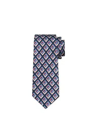 Kiton Men's Geometric Diamond-Print Silk Sevenfold Tie | Thumbnail 1 Kiton Men's Geometric Diamond-Print Silk Sevenfold Tie | Thumbnail 1