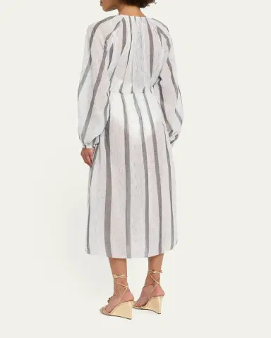 Ulla Johnson Aurora Striped Midi Dress Coverup | Thumbnail 3 Ulla Johnson Aurora Striped Midi Dress Coverup | Thumbnail 3