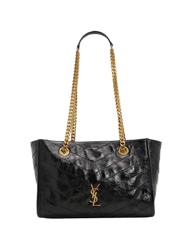 Niki Small East-West Chevron Leather Shopping Bag Niki Small East-West Chevron Leather Shopping Bag