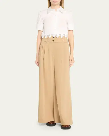 Monse Cherry Lace Crop Button-Down Shirt | Thumbnail 2 Monse Cherry Lace Crop Button-Down Shirt | Thumbnail 2