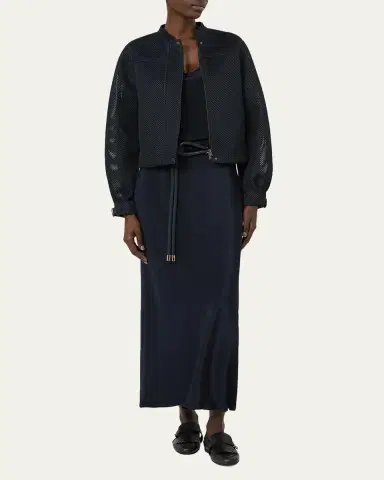 Max Mara Aceti Perforated Mesh Zip Jacket | Thumbnail 2 Max Mara Aceti Perforated Mesh Zip Jacket | Thumbnail 2