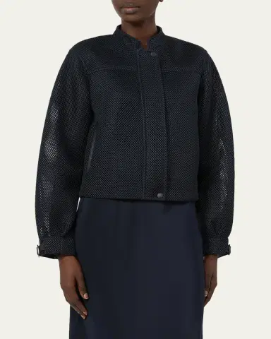 Max Mara Aceti Perforated Mesh Zip Jacket | Thumbnail 4 Max Mara Aceti Perforated Mesh Zip Jacket | Thumbnail 4