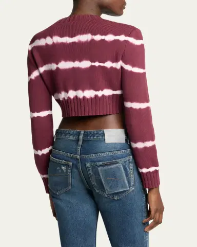 Balenciaga Bleach Striped Crop Crewneck Sweater | Thumbnail 3 Balenciaga Bleach Striped Crop Crewneck Sweater | Thumbnail 3