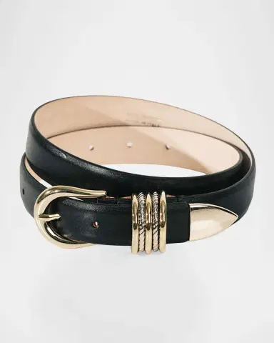 Déhanche Hollyhock Mixed Metal Leather Belt | Thumbnail 2 Déhanche Hollyhock Mixed Metal Leather Belt | Thumbnail 2