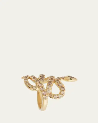 Ileana Makri 18K Diamond Pave Coiled Snake Ring | Thumbnail 3 Ileana Makri 18K Diamond Pave Coiled Snake Ring | Thumbnail 3