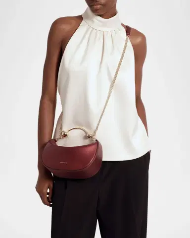STRATHBERRY Crescent Moon Mini Metallic Leather Top-Handle Bag | Thumbnail 2 STRATHBERRY Crescent Moon Mini Metallic Leather Top-Handle Bag | Thumbnail 2