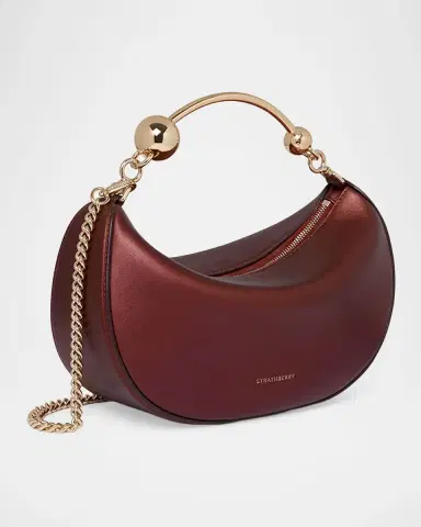 STRATHBERRY Crescent Moon Mini Metallic Leather Top-Handle Bag | Thumbnail 3 STRATHBERRY Crescent Moon Mini Metallic Leather Top-Handle Bag | Thumbnail 3