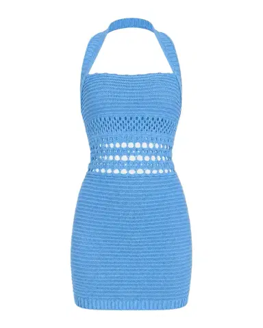Retrofete Ronni Metallic Crochet Mini Dress | Thumbnail 1 Retrofete Ronni Metallic Crochet Mini Dress | Thumbnail 1