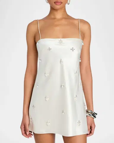 Retrofete Dotty Embellished Satin Mini Dress | Thumbnail 4 Retrofete Dotty Embellished Satin Mini Dress | Thumbnail 4