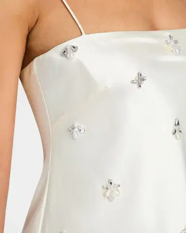 Retrofete Dotty Embellished Satin Mini Dress | Thumbnail 5 Retrofete Dotty Embellished Satin Mini Dress | Thumbnail 5