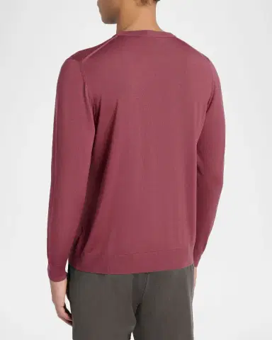 Kiton Fine-Gauge Wool Knit Crewneck Sweater | Thumbnail 2 Kiton Fine-Gauge Wool Knit Crewneck Sweater | Thumbnail 2