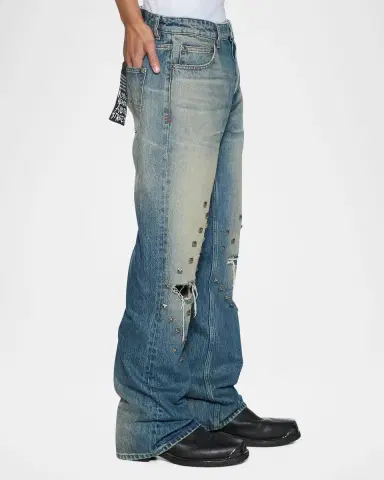 Ksubi Men's Toro Studded Distressed Baggy Jeans | Thumbnail 4 Ksubi Men's Toro Studded Distressed Baggy Jeans | Thumbnail 4