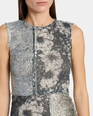 Maison Margiela Sequin Floral Sleeveless Top | Thumbnail 5 Maison Margiela Sequin Floral Sleeveless Top | Thumbnail 5