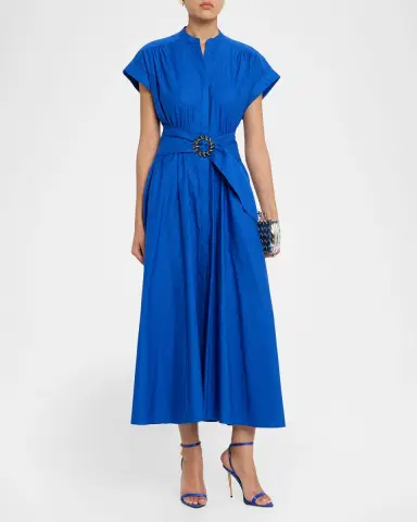 Saloni Neesha Short-Sleeve Cotton Maxi Dress | Thumbnail 4 Saloni Neesha Short-Sleeve Cotton Maxi Dress | Thumbnail 4
