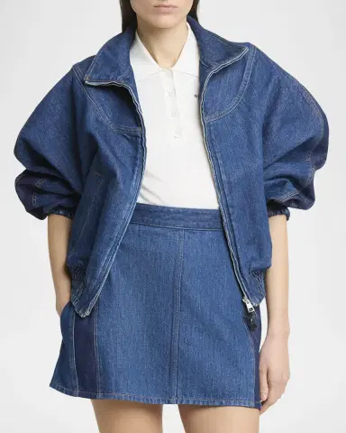Givenchy Paneled Denim Bomber Jacket | Thumbnail 4 Givenchy Paneled Denim Bomber Jacket | Thumbnail 4
