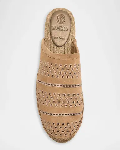Brunello Cucinelli Embroidered Suede Espadrille Mules | Thumbnail 5 Brunello Cucinelli Embroidered Suede Espadrille Mules | Thumbnail 5