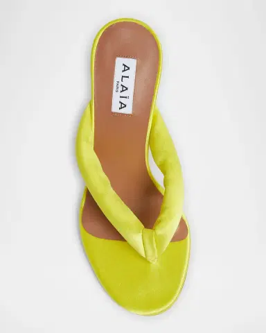 Alaïa 90mm Padded Satin Thong Sandals | Thumbnail 3 Alaïa 90mm Padded Satin Thong Sandals | Thumbnail 3