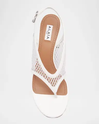 Alaïa 55mm Fishnet Thong Slingback Sandals | Thumbnail 4 Alaïa 55mm Fishnet Thong Slingback Sandals | Thumbnail 4