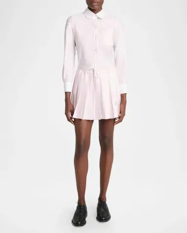 Thom Browne 4-Bar Cotton Drawstring Miniskirt | Thumbnail 2 Thom Browne 4-Bar Cotton Drawstring Miniskirt | Thumbnail 2