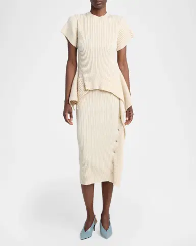 Stella McCartney Rib-Knit Cotton T-Shirt | Thumbnail 2 Stella McCartney Rib-Knit Cotton T-Shirt | Thumbnail 2