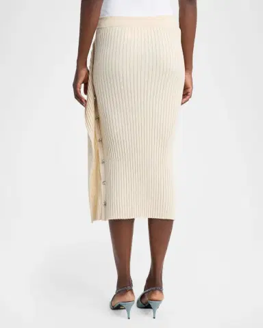 Stella McCartney Rib-Knit Cotton Midi Skirt | Thumbnail 3 Stella McCartney Rib-Knit Cotton Midi Skirt | Thumbnail 3