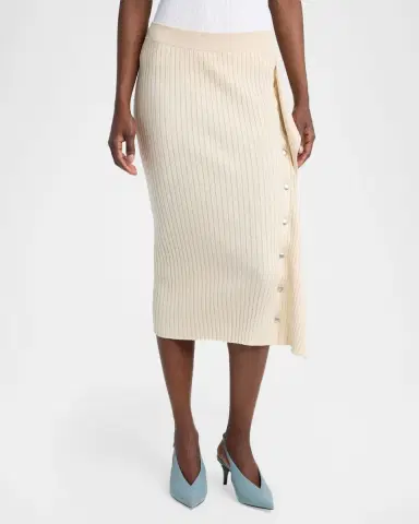 Stella McCartney Rib-Knit Cotton Midi Skirt | Thumbnail 4 Stella McCartney Rib-Knit Cotton Midi Skirt | Thumbnail 4
