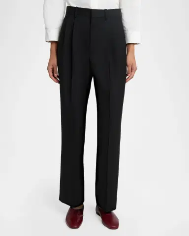 Jil Sander Pleated Wool-Mohair Trousers | Thumbnail 3 Jil Sander Pleated Wool-Mohair Trousers | Thumbnail 3