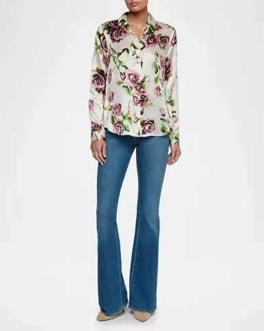 L'Agence Tyler Floral Silk Shirt | Thumbnail 2 L'Agence Tyler Floral Silk Shirt | Thumbnail 2