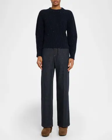 Brunello Cucinelli Perforated Shearling-Trimmed Suede Clogs | Thumbnail 3 Brunello Cucinelli Perforated Shearling-Trimmed Suede Clogs | Thumbnail 3