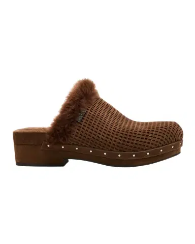 Brunello Cucinelli Perforated Shearling-Trimmed Suede Clogs | Thumbnail 1 Brunello Cucinelli Perforated Shearling-Trimmed Suede Clogs | Thumbnail 1
