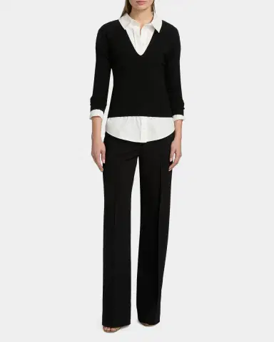TOTEME Compact Knit V-Neck Top | Thumbnail 2 TOTEME Compact Knit V-Neck Top | Thumbnail 2