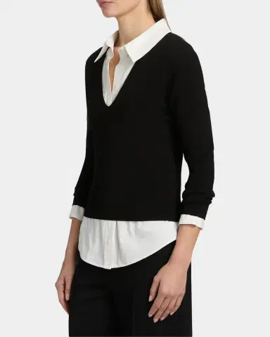 TOTEME Compact Knit V-Neck Top | Thumbnail 7 TOTEME Compact Knit V-Neck Top | Thumbnail 7