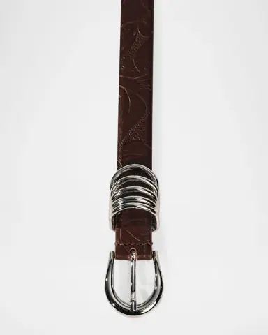 Déhanche Hollyhock Embossed Leather Belt | Thumbnail 2 Déhanche Hollyhock Embossed Leather Belt | Thumbnail 2