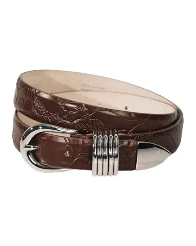 Déhanche Hollyhock Embossed Leather Belt | Thumbnail 1 Déhanche Hollyhock Embossed Leather Belt | Thumbnail 1