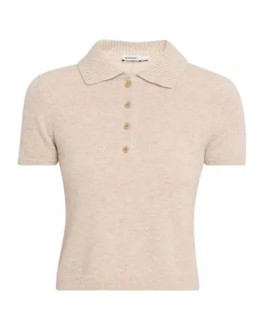 Simkhai Twila Short-Sleeve Cashmere Polo Sweater | Thumbnail 1 Simkhai Twila Short-Sleeve Cashmere Polo Sweater | Thumbnail 1