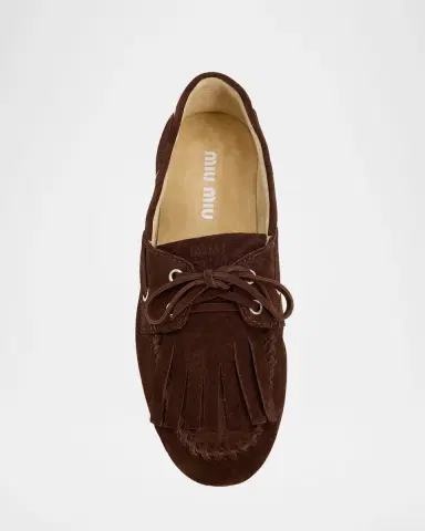 Miu Miu Fringe Suede Moccasin Loafers | Thumbnail 6 Miu Miu Fringe Suede Moccasin Loafers | Thumbnail 6