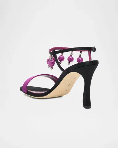 Manolo Blahnik 90mm Kasasan Beaded Satin Sandals | Thumbnail 2 Manolo Blahnik 90mm Kasasan Beaded Satin Sandals | Thumbnail 2