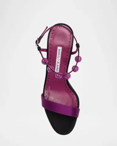 Manolo Blahnik 90mm Kasasan Beaded Satin Sandals | Thumbnail 4 Manolo Blahnik 90mm Kasasan Beaded Satin Sandals | Thumbnail 4