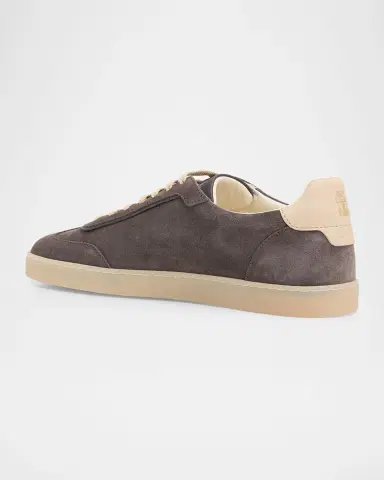 Brunello Cucinelli Men's Suede T-Toe Low-Top Sneakers | Thumbnail 2 Brunello Cucinelli Men's Suede T-Toe Low-Top Sneakers | Thumbnail 2