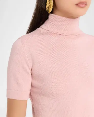 Oscar de la Renta Turtleneck Short-Sleeve Wool Sweater | Thumbnail 5 Oscar de la Renta Turtleneck Short-Sleeve Wool Sweater | Thumbnail 5