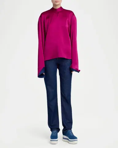 Stella McCartney Sneak-Elyse Denim Toothed-Sole Platform Sneakers | Thumbnail 3 Stella McCartney Sneak-Elyse Denim Toothed-Sole Platform Sneakers | Thumbnail 3