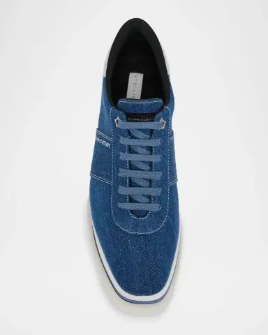 Stella McCartney Sneak-Elyse Denim Toothed-Sole Platform Sneakers | Thumbnail 6 Stella McCartney Sneak-Elyse Denim Toothed-Sole Platform Sneakers | Thumbnail 6