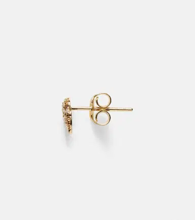 Sydney Evan Croissant Small 14kt gold single stud earring with diamonds | Thumbnail 2 Sydney Evan Croissant Small 14kt gold single stud earring with diamonds | Thumbnail 2