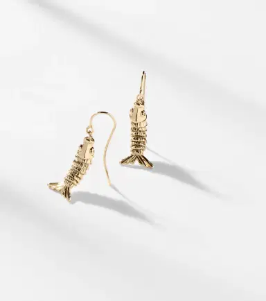 Sydney Evan Moving Fish 14kt gold earrings with diamonds | Thumbnail 3 Sydney Evan Moving Fish 14kt gold earrings with diamonds | Thumbnail 3