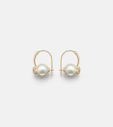 Sydney Evan 14kt gold earrings with pearls and diamonds | Thumbnail 2 Sydney Evan 14kt gold earrings with pearls and diamonds | Thumbnail 2