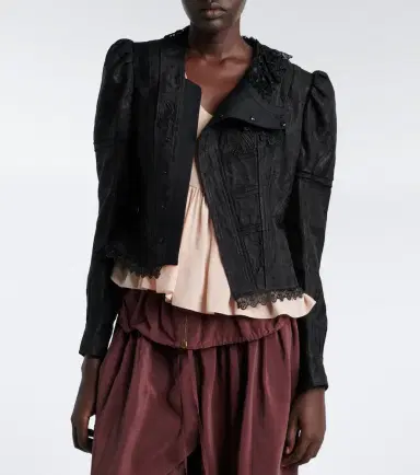 Chloé Chloé Wool and silk-blend jacquard lace jacket | Thumbnail 3 Chloé Chloé Wool and silk-blend jacquard lace jacket | Thumbnail 3