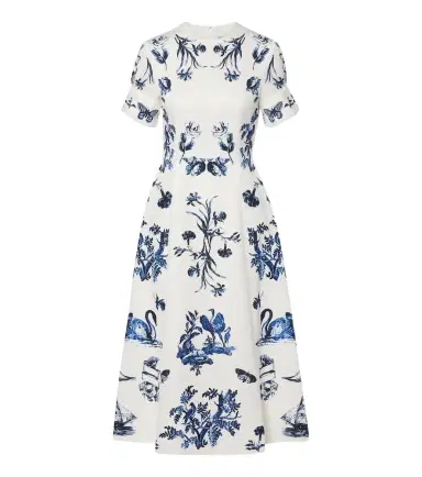 Erdem Floral cotton-blend faille midi dress | Thumbnail 1 Erdem Floral cotton-blend faille midi dress | Thumbnail 1