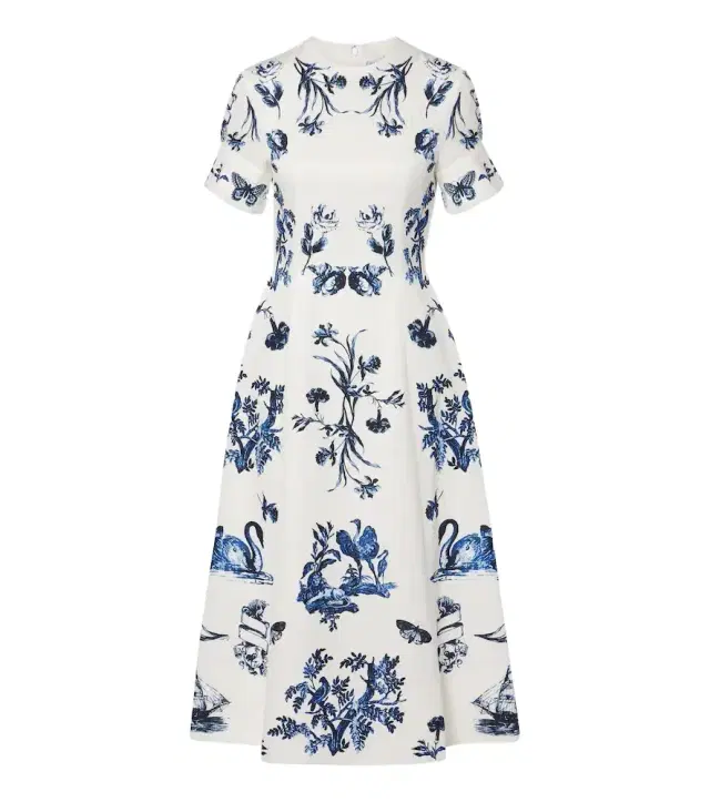 Floral cotton-blend faille midi dress Floral cotton-blend faille midi dress